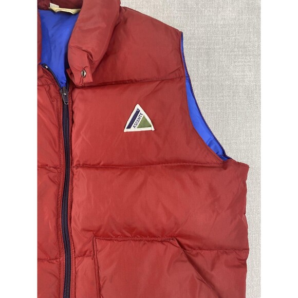Vintage Ascente Down Puffer Vest Mens Small Red Blue Outdoor Ski Puffy 80s USA - Picture 3 of 14